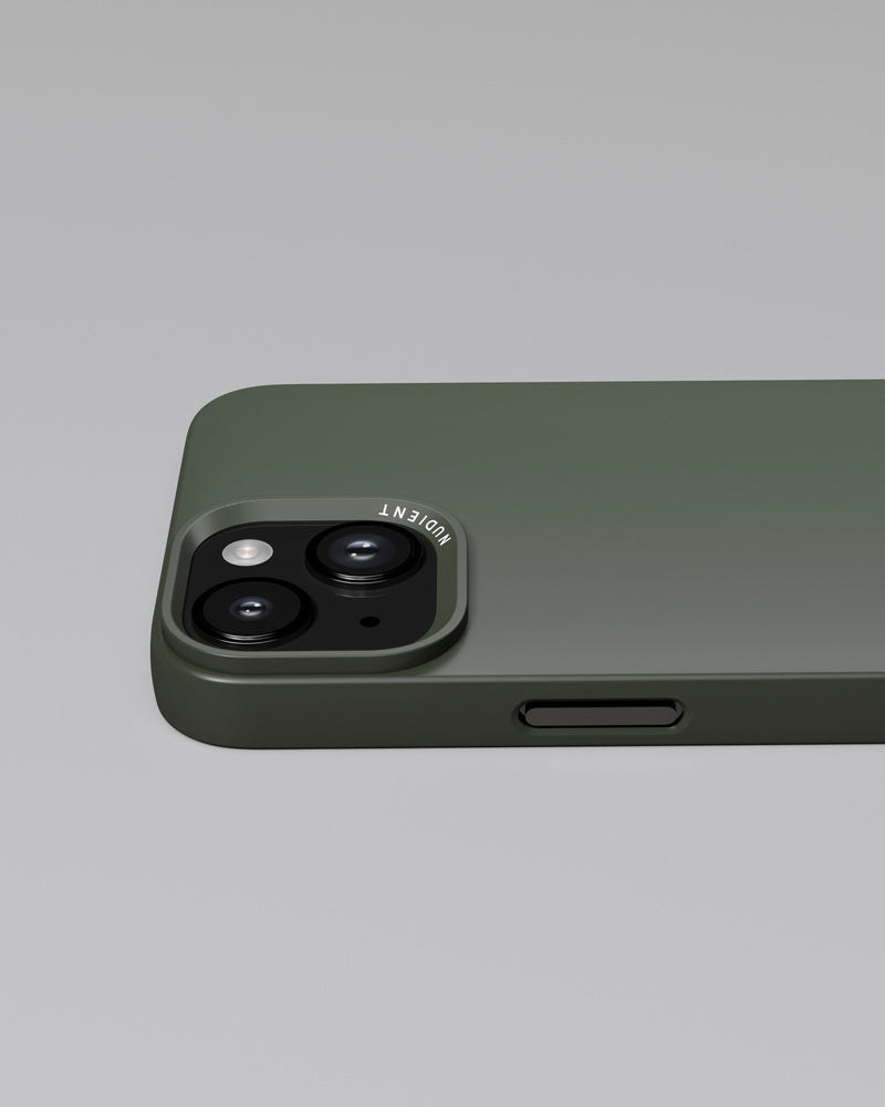 Nudient Thin Case Backcover – für Apple iPhone 14 – MagSafe, Recycling-Kunststoff, Kiefern-Grün