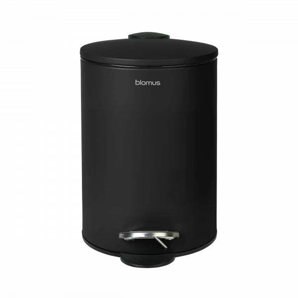 Blomus Treteimer TUBO – 3 l – Stahl, rund – schwarz