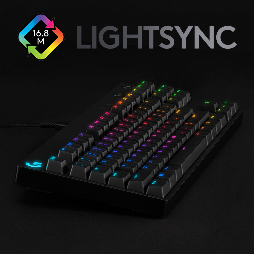 Logitech G PRO – Gaming-Tastatur TKL – Mechanisch – Kabelgebunden (USB) – RGB – QWERTY (US-INT) – Schwarz