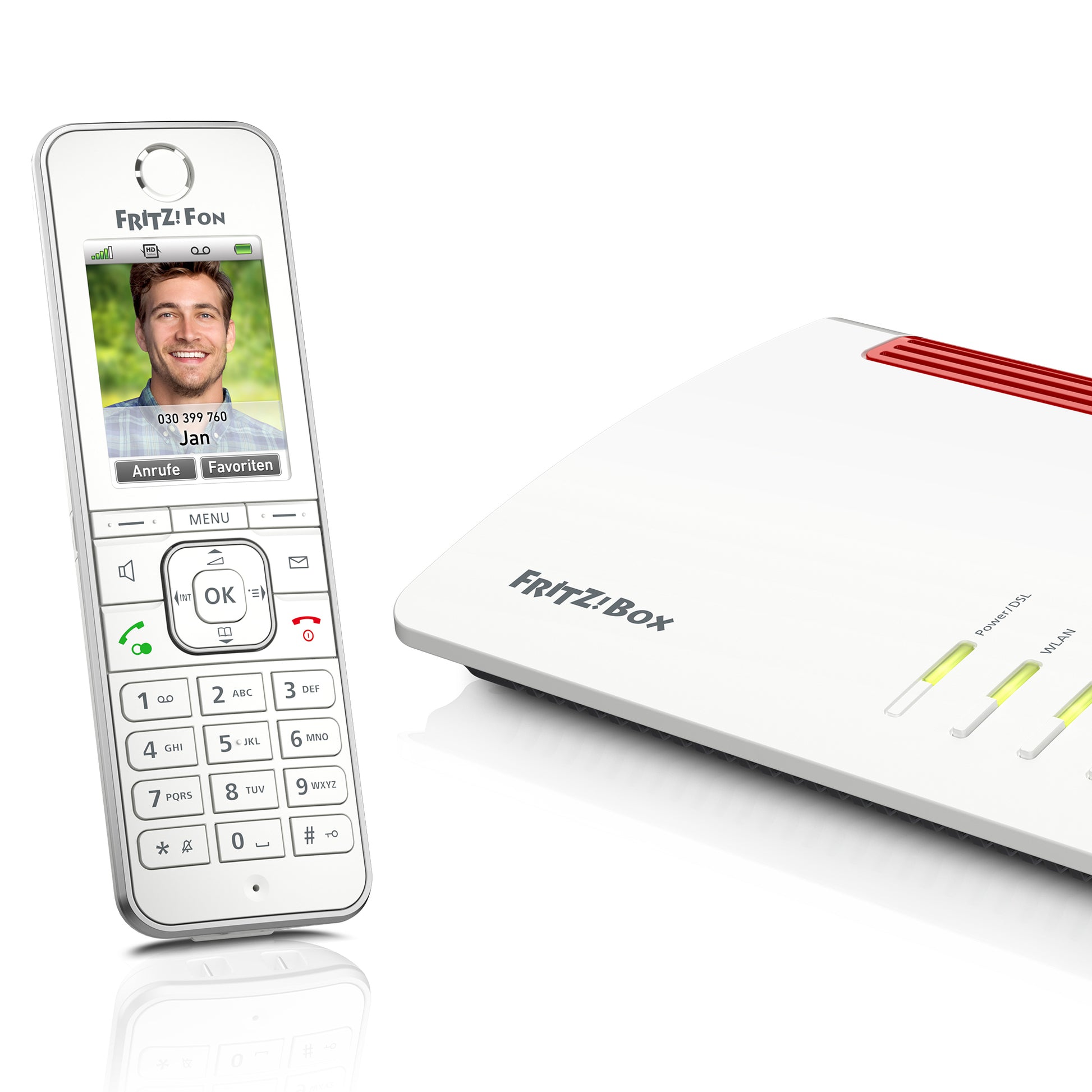 FRITZ! AVM FRITZFon C6 – DECT-Telefon mit Basis, freisprechen, mit AB, weiss