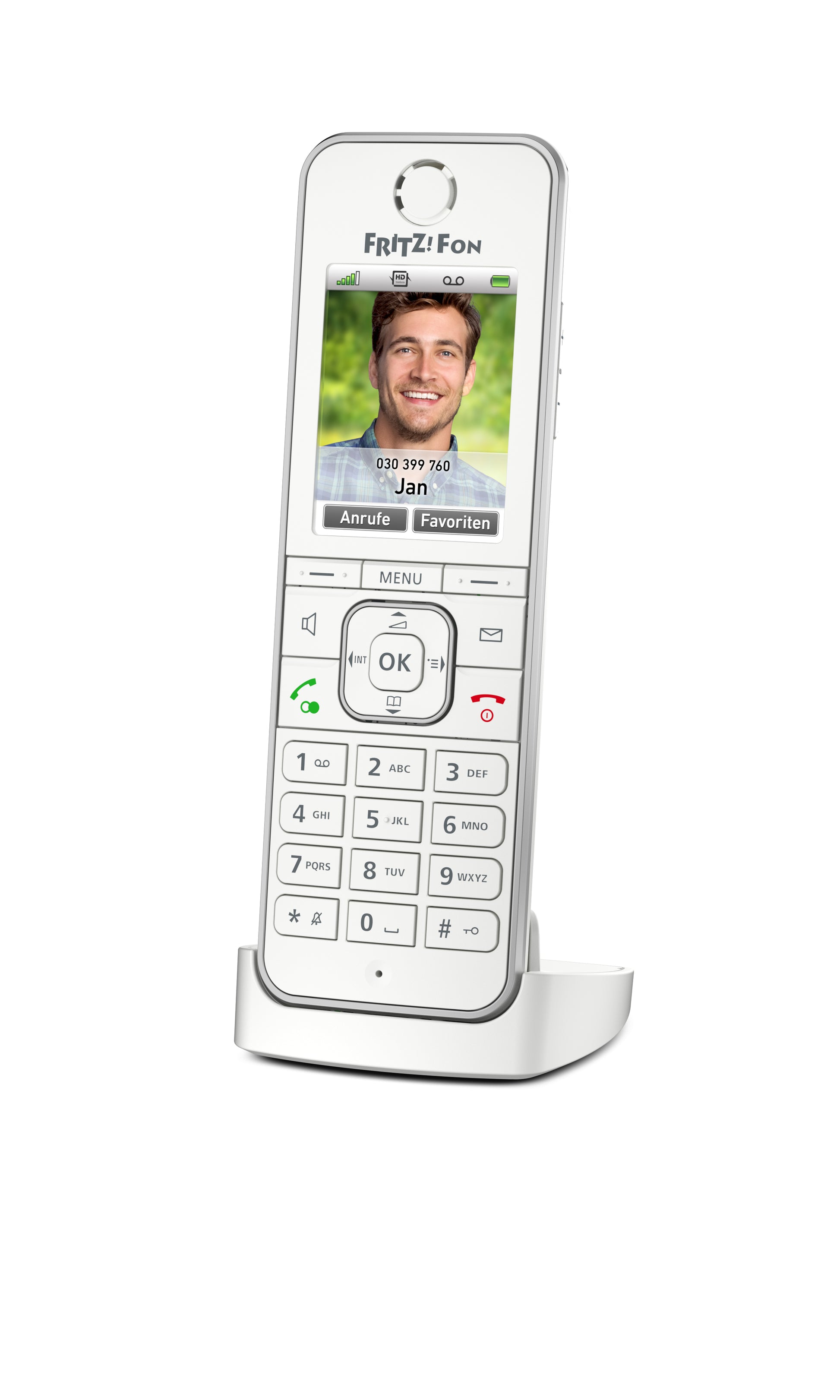 FRITZ! AVM FRITZFon C6 – DECT-Telefon mit Basis, freisprechen, mit AB, weiss