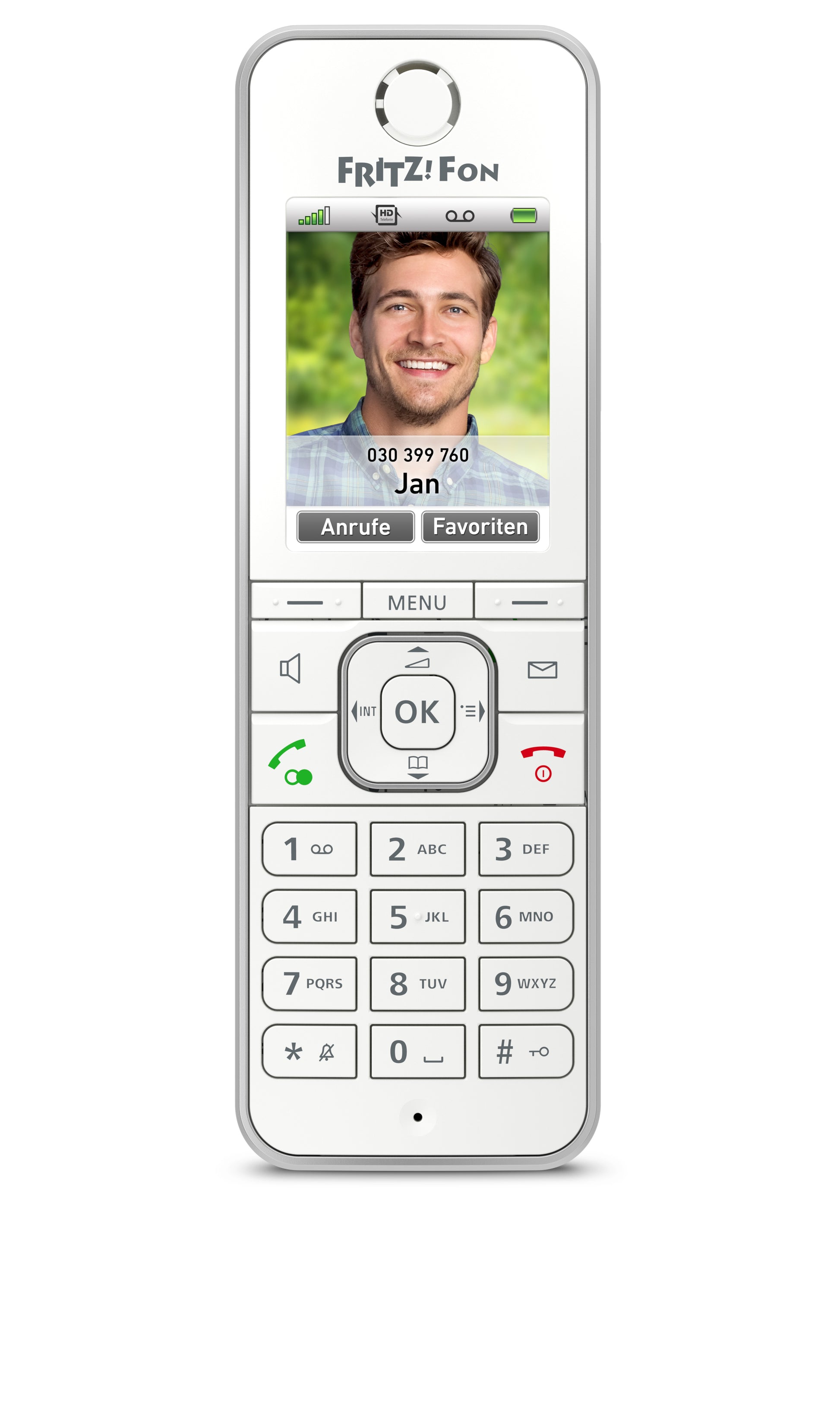 FRITZ! AVM FRITZFon C6 – DECT-Telefon mit Basis, freisprechen, mit AB, weiss
