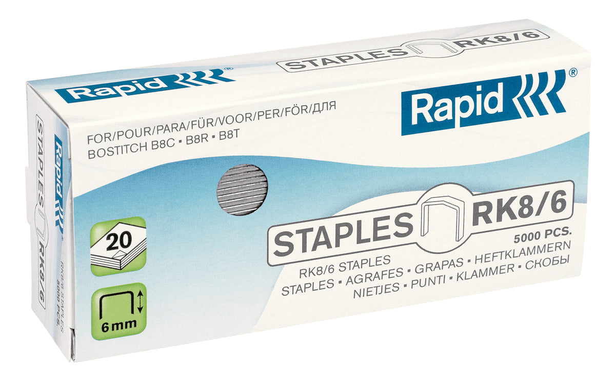 Rapid Heftklammern – 6 mm – Metall, silber – 5000 Stk.