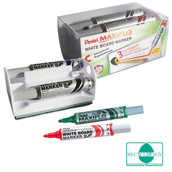 Pentel Whiteboard-Marker MWL5M – Konische Spitze 6 mm – Sortiert – 4er-Set – Trocken abwischbar