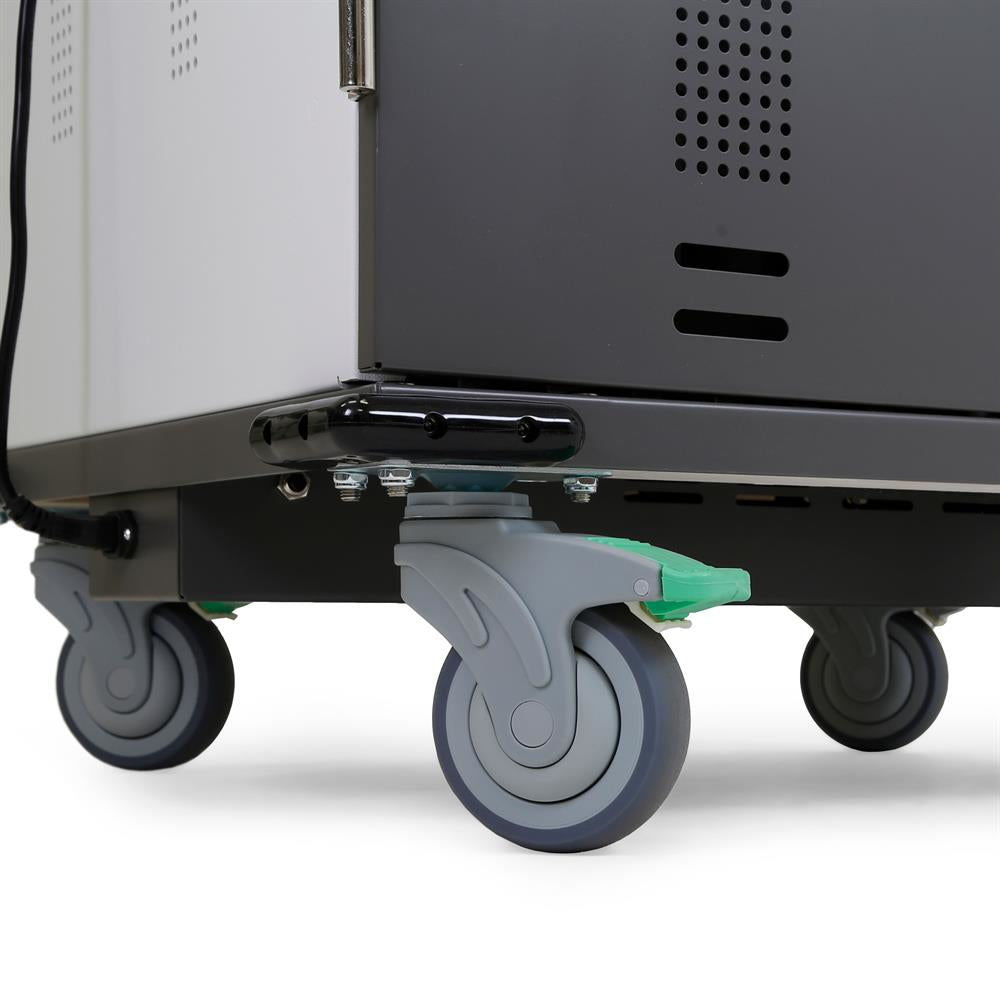 Ergotron YESMOR36 – Ladewagen für 36 Geräte, abschliessbar, mit Rollen, 700 × 620 × 1'070 mm, schwarz/grau