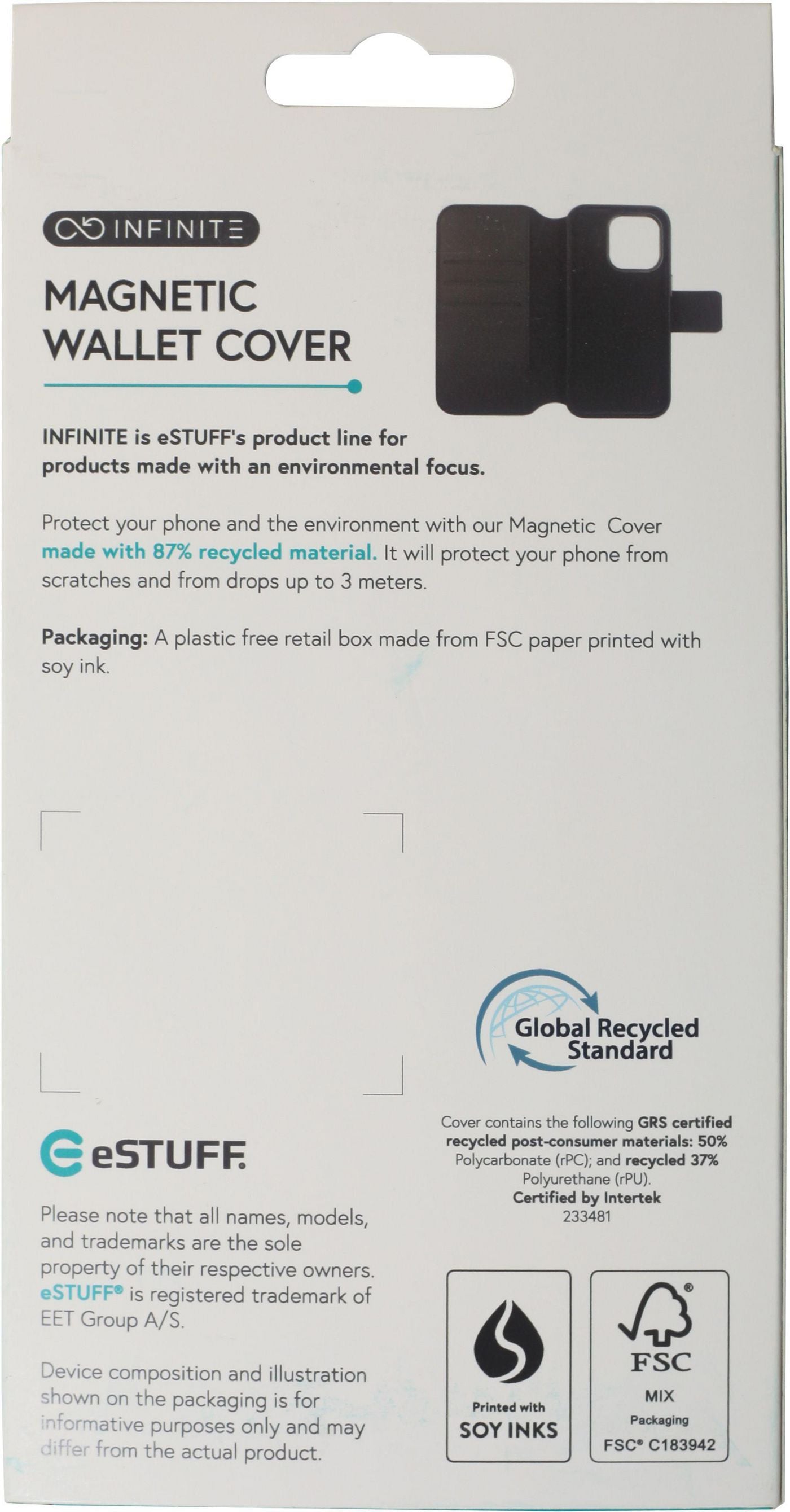 eSTUFF INFINITE MILAN Wallet-Case – Schwarz, Leder – für Apple iPhone 16 Pro – mit 3 Kartenfächern