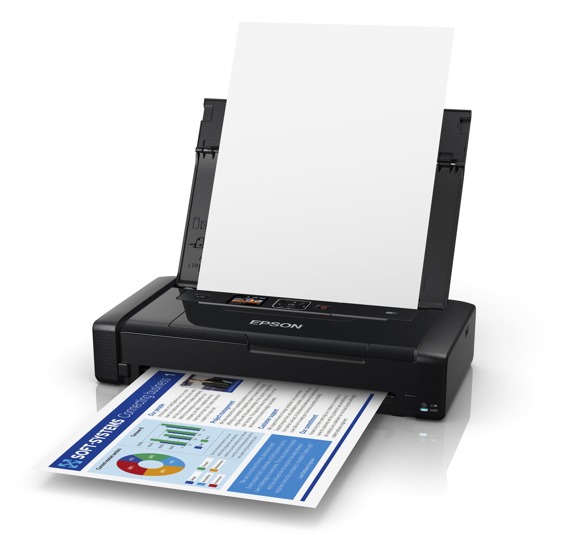 Epson WorkForce WF-110W – Mobiler Tintenstrahldrucker, A4, Farbe, WLAN/USB, 5760 × 1440 dpi