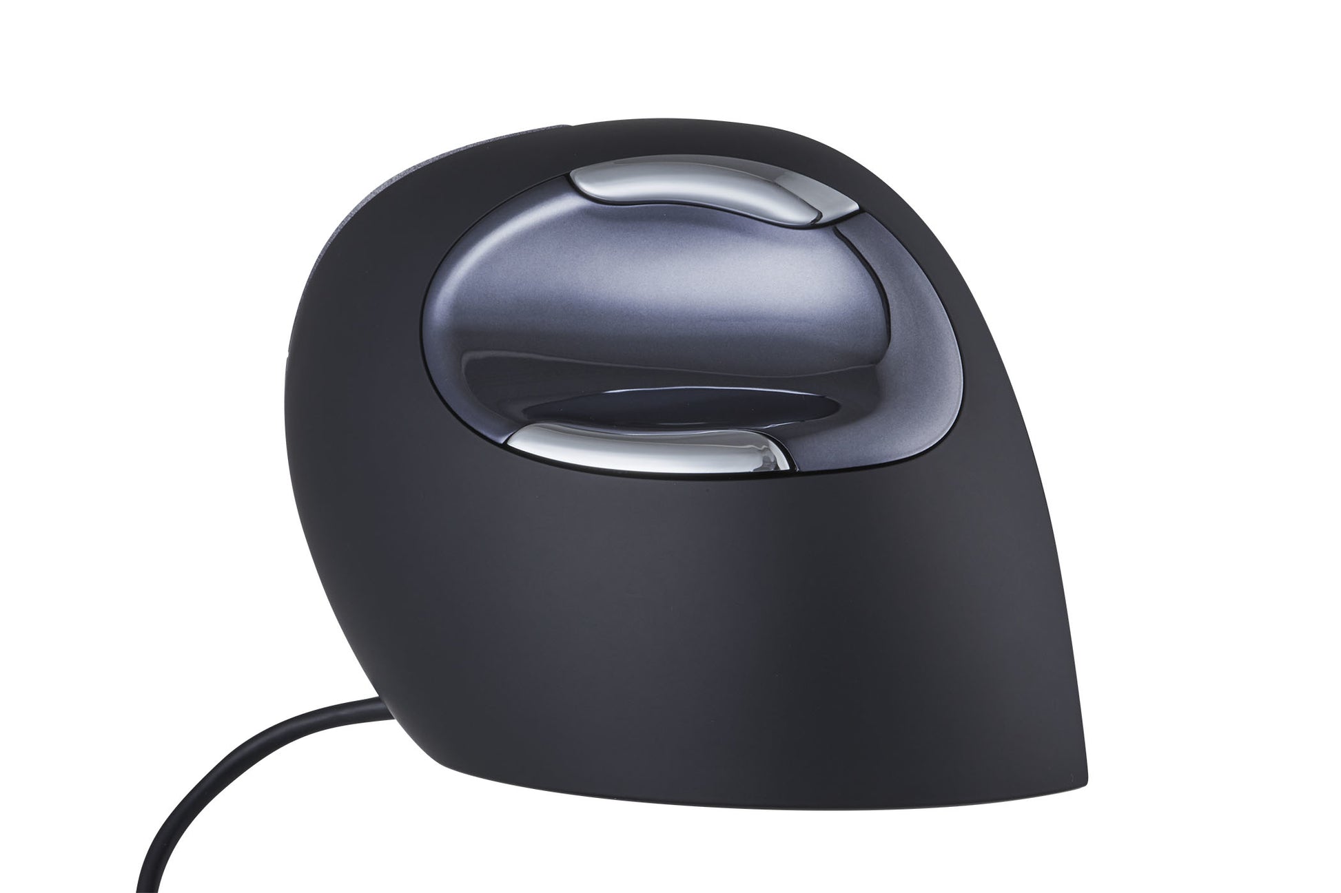 BakkerElkhuizen Evoluent Vertical Mouse D Medium – Vertikale Maus – Kabelgebunden (USB‑A), 3200 DPI, rechts, Schwarz/Grau
