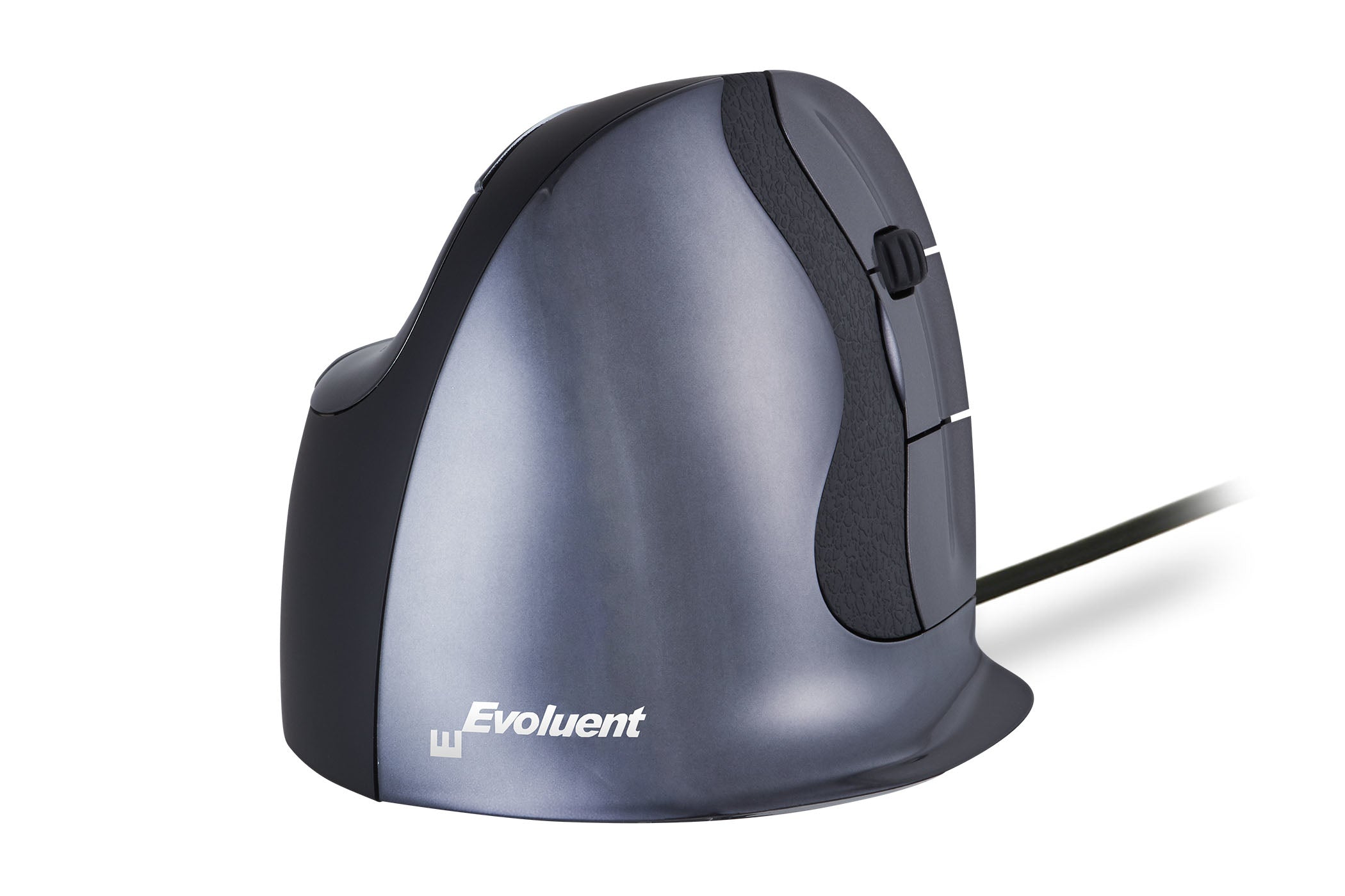 BakkerElkhuizen Evoluent Vertical Mouse D Medium – Vertikale Maus – Kabelgebunden (USB‑A), 3200 DPI, rechts, Schwarz/Grau