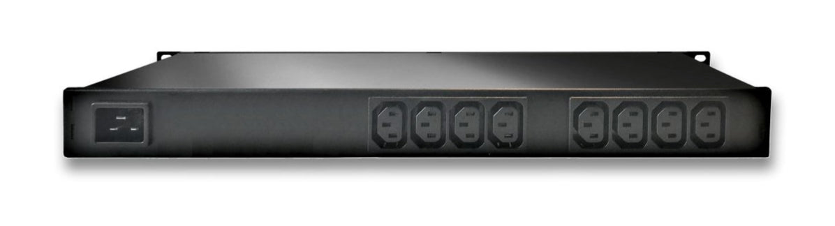 Güde Gude IP Power Switch – 230 V, 10 A, C20 IN, 8× C13 OUT, 1U – Schwarz – 8031-1