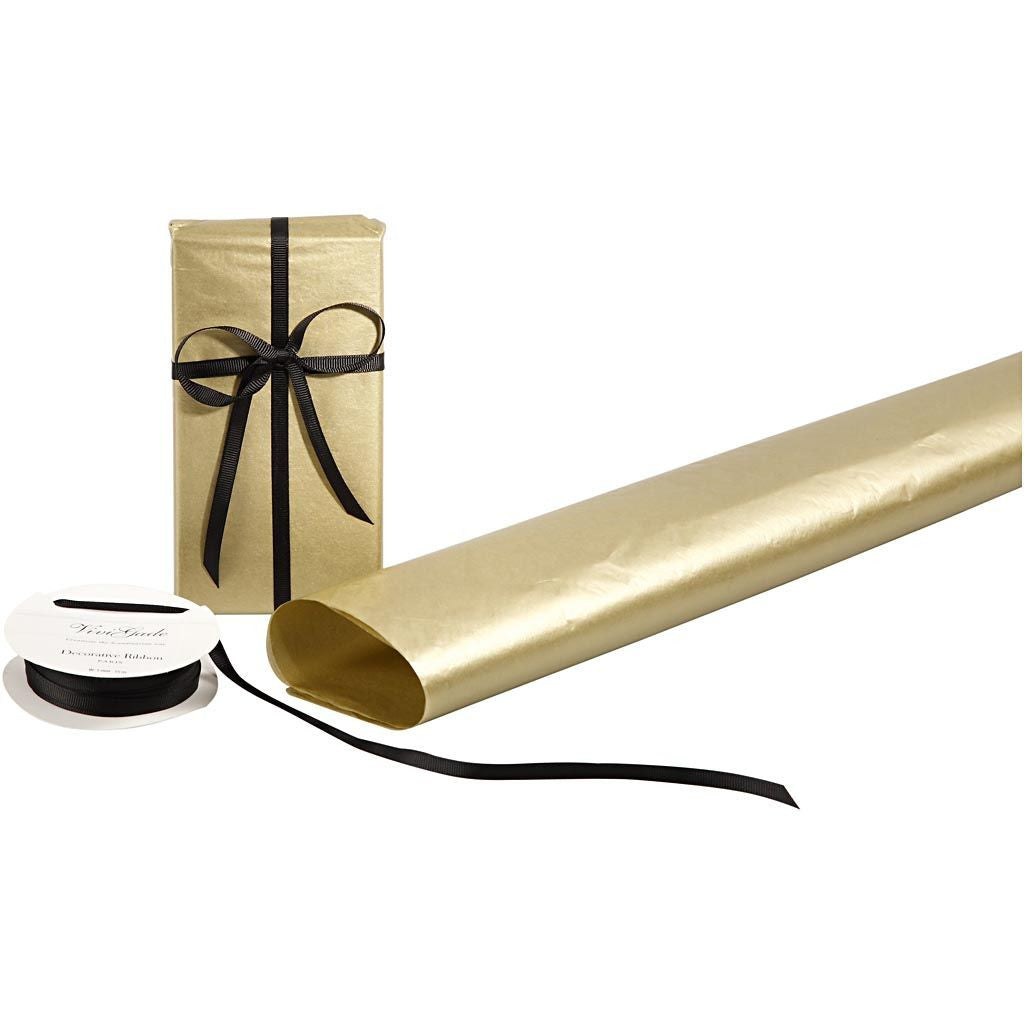 Creativ Company Seidenpapier Gold – 50 × 70 cm, 25 Bogen – 14 g/m²
