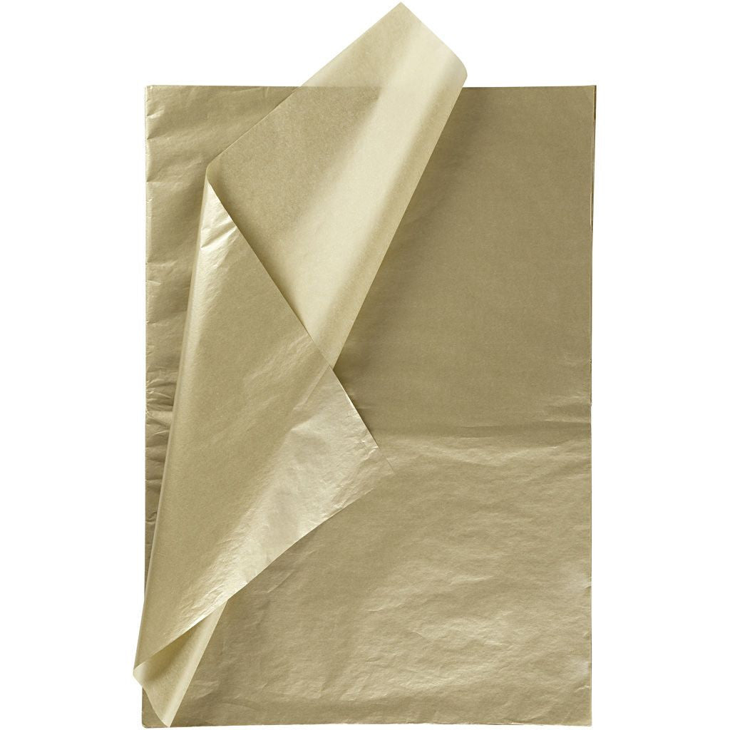 Creativ Company Seidenpapier Gold – 50 × 70 cm, 25 Bogen – 14 g/m²
