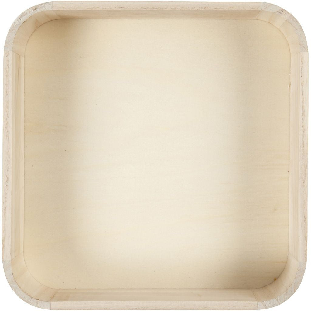 Creativ Company Tablett – 25,0 × 25,0 × 7,0 cm, Holz (Paulownia), Hellbraun