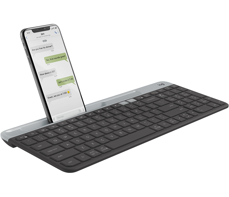 Logitech K580 – Tastatur – Bluetooth & 2,4 GHz (Unifying-Empfänger) – QWERTY (Nordisch) – Graphit
