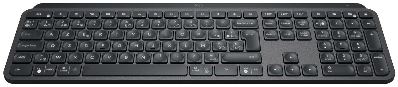 Logitech MX Keys – Tastatur – Bluetooth & 2,4 GHz (USB-A Empfänger) – AZERTY (FR) – beleuchtet – Graphit