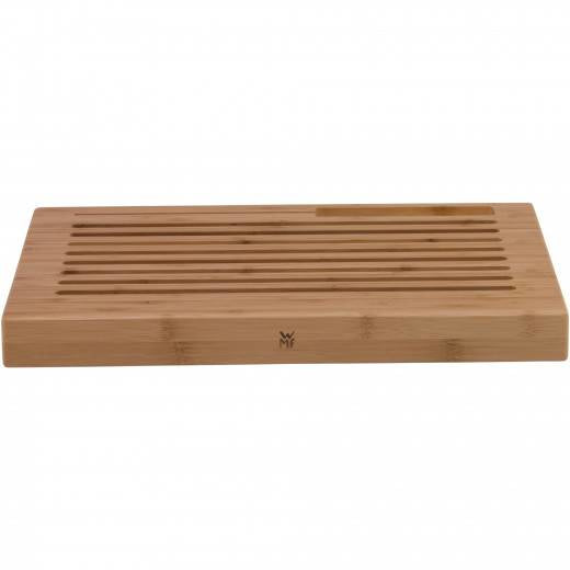 WMF Schneidebrett 44 × 27 × 4,8 cm, Bambus/Edelstahl, mit Auffangschale, Braun