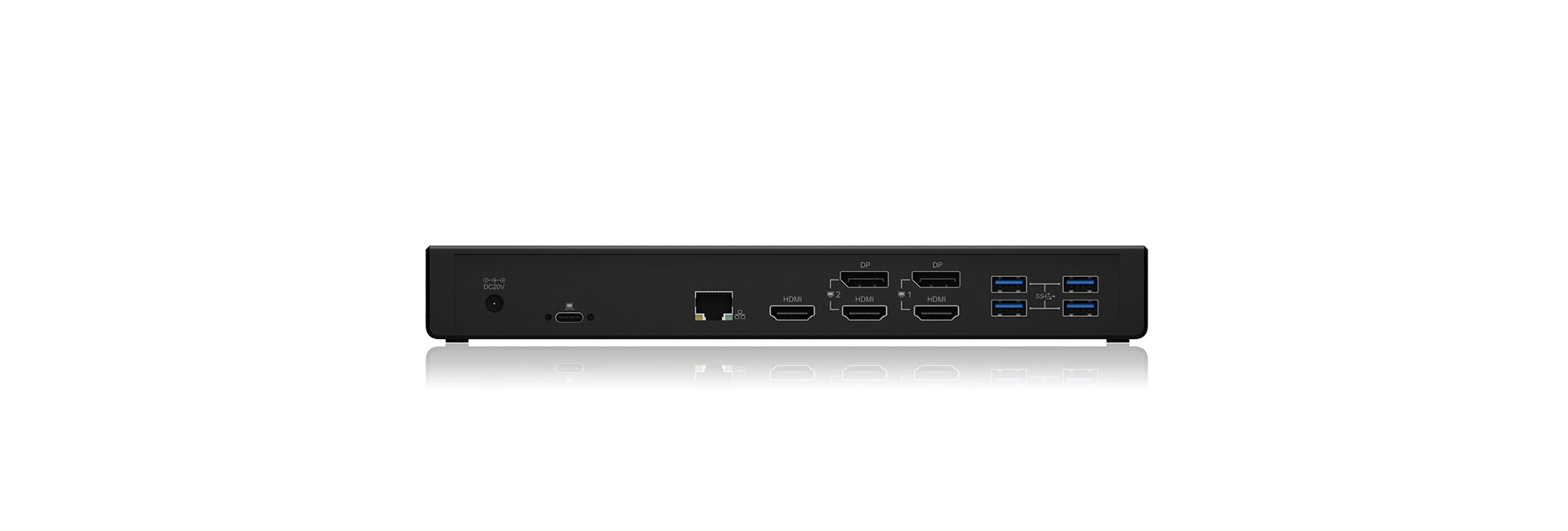ICY BOX IB-DK2244AC Dockingstation – USB-C, 2× DP, 3× HDMI, 5× USB-A, 60 W PD, GbE, für Windows/Mac