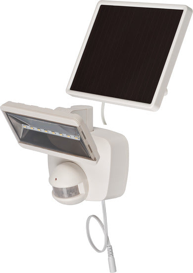 Brennenstuhl Aussenwandleuchte – 6000 K – IP44 – Akku & Solar – mit Bewegungsmelder – Weiss – Kunststoff