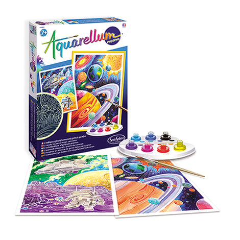 SentoSphere Aquarellum Phospho – Malen-nach-Zahlen-Set – Weltall – 12-teilig – ab 7 Jahren