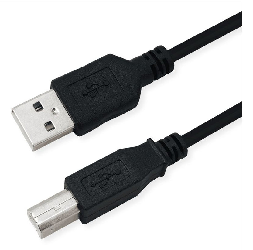 ROLINE Recycled Material USB-A auf USB-B Kabel – USB 2.0 (480 Mbit/s) – 0,8 m – Schwarz