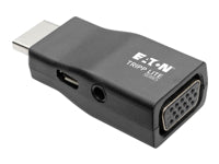 Tripp Lite P131-000-A HDMI zu VGA Adapter – 1920 × 1200 @ 60 Hz, Audio (3,5 mm), Micro-USB-B (Strom) – Schwarz