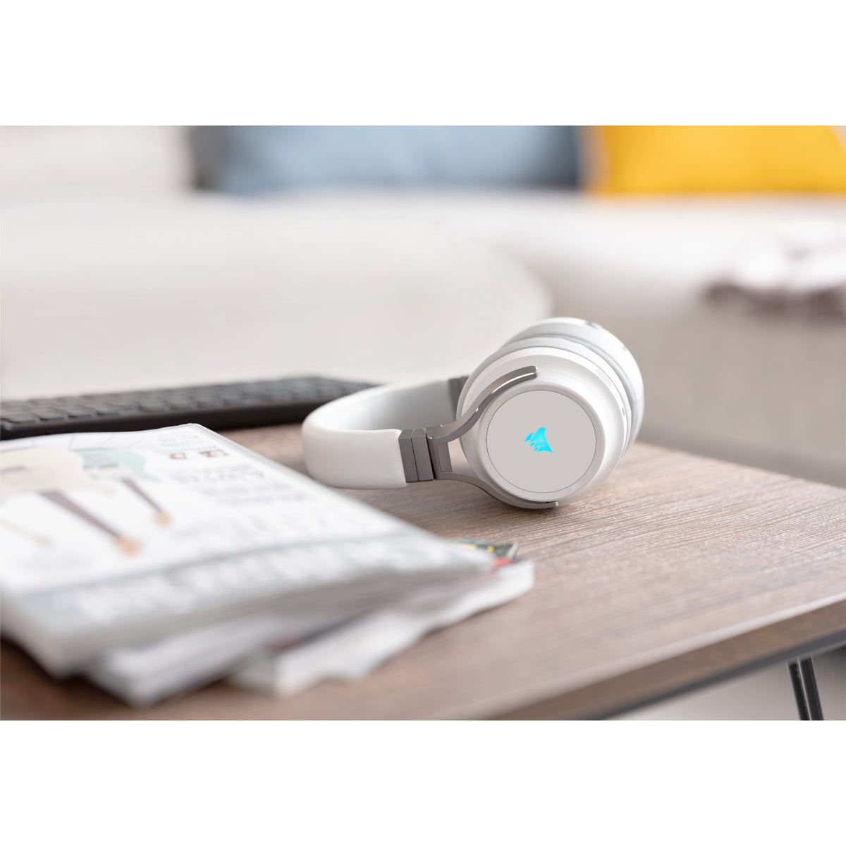 Corsair Virtuoso RGB Wireless – Gaming-Headset, Over-Ear – 2,4 GHz, 7.1 – Weiss – für PS5/PS4/Xbox One und andere