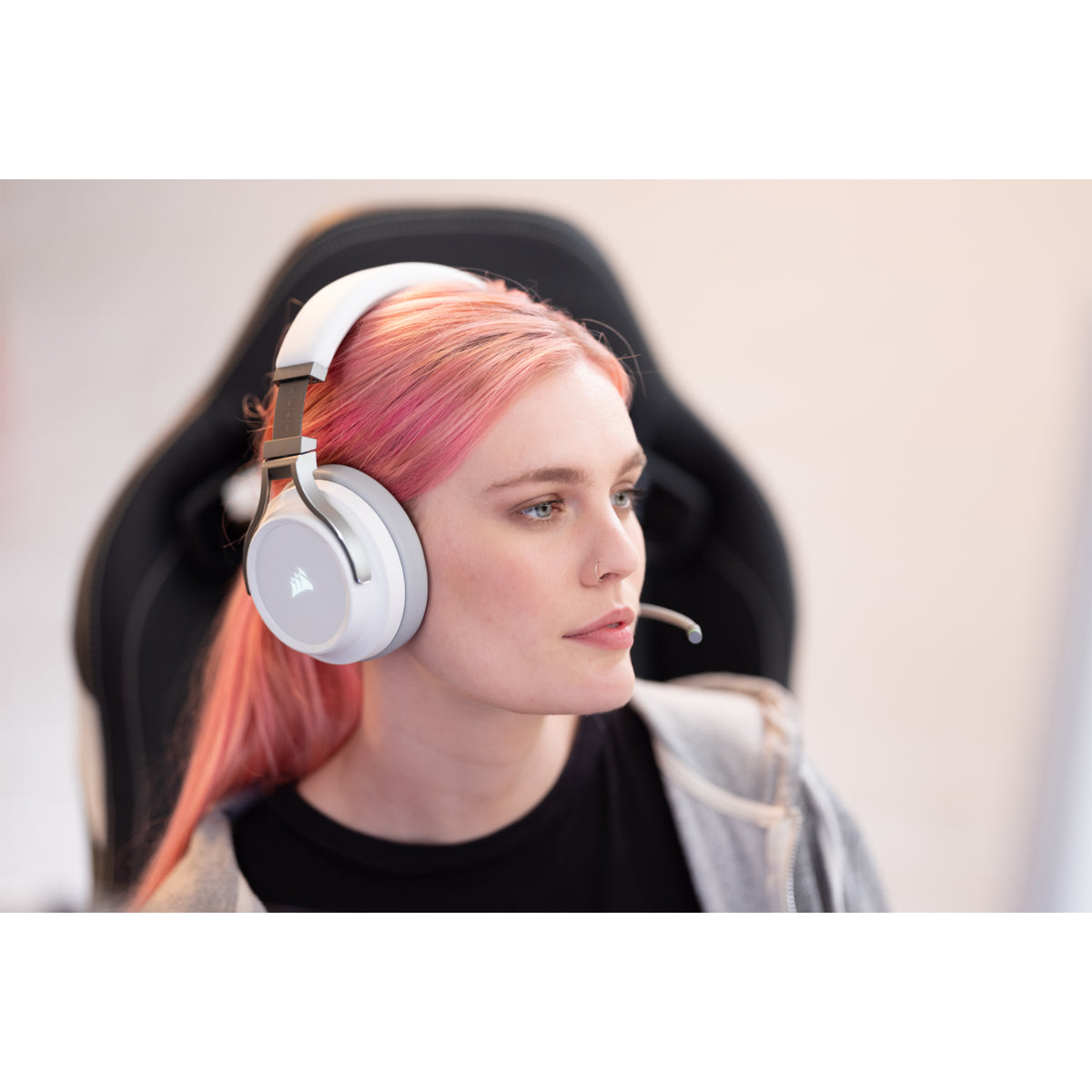 Corsair Virtuoso RGB Wireless – Gaming-Headset, Over-Ear – 2,4 GHz, 7.1 – Weiss – für PS5/PS4/Xbox One und andere