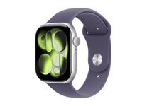 Apple Watch S11 – Smartwatch – 46 mm, LTE, OLED, 50 m, Silber, Purple Fog Sportarmband, M/L