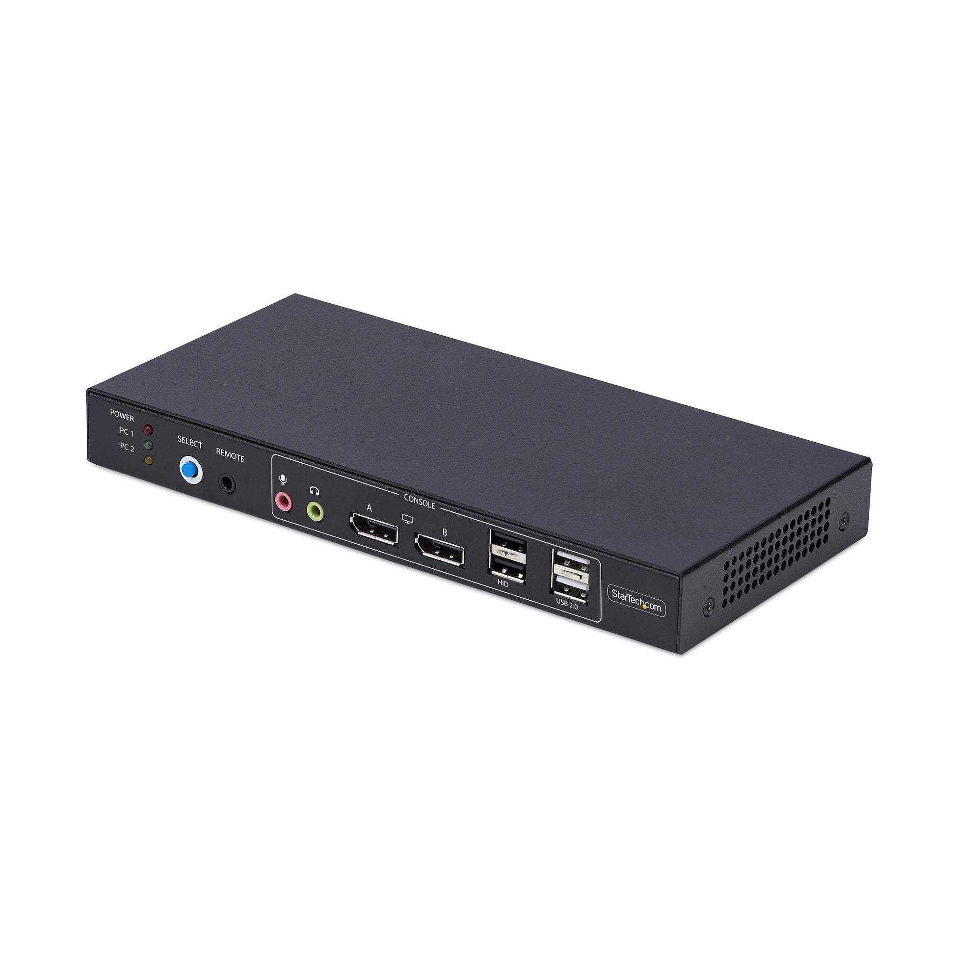 StarTech.com 2-Port DP Dual-View KVM-Switch – 4K/60 Hz, USB 2.0-Hub, Audio, Desktop