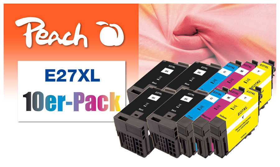 Peach Epson 27XL Tintenpatronen-Multipack, 10er-Pack, kompatibel – für Epson WorkForce WF-3600 Serie und andere