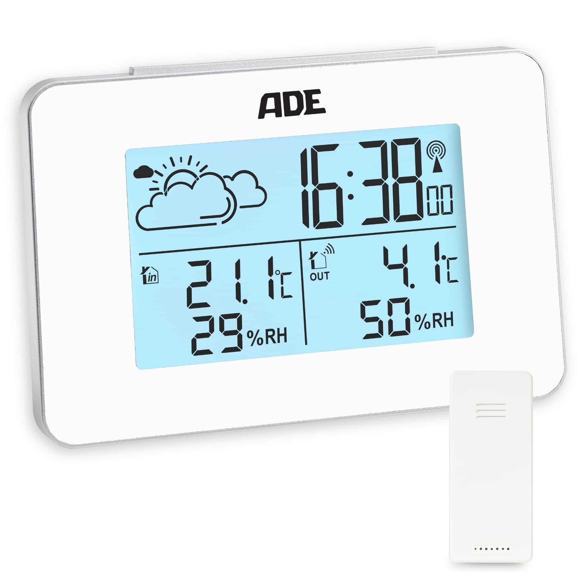 ADE WS2136-2 Temperatur-/Feuchtesensor – 433 MHz, −20–60 °C, 20–95 %, Innen/Aussen