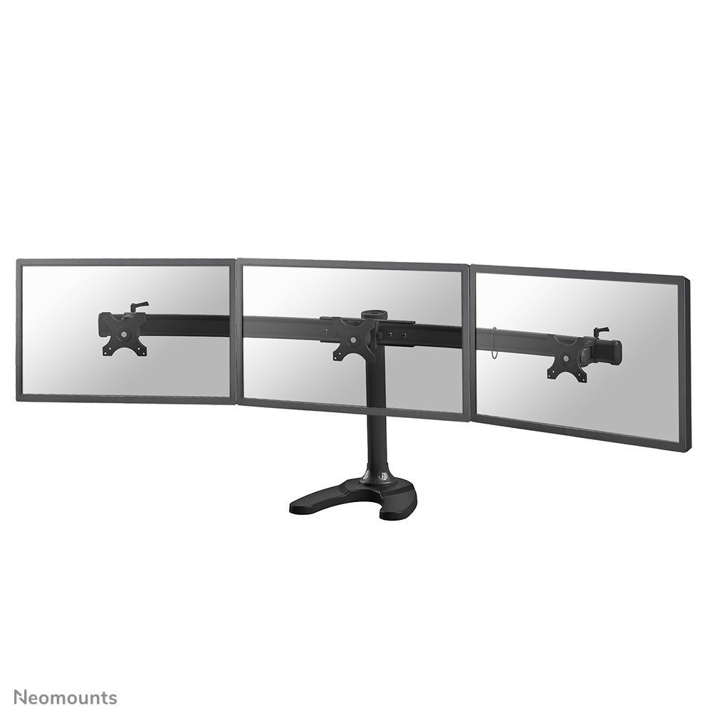 Neomounts Tischhalterung, 3 Monitore, Tischdurchführung, bis 27", VESA 75 × 75/100 × 100 mm, 8 kg