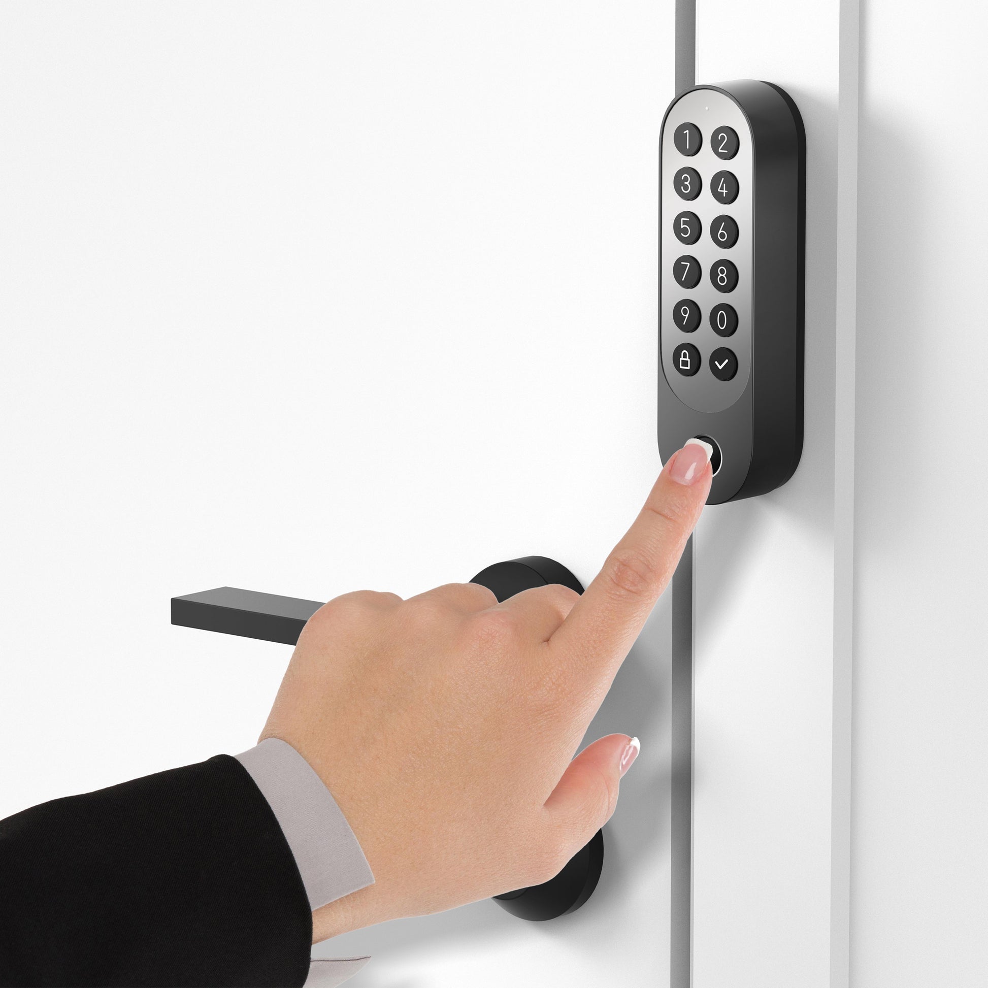 Aqara U200 Smart-Türschloss – BT, Code, Schlüssel, RFID, Fernbedienung, Akku, IPX5, Schwarz
