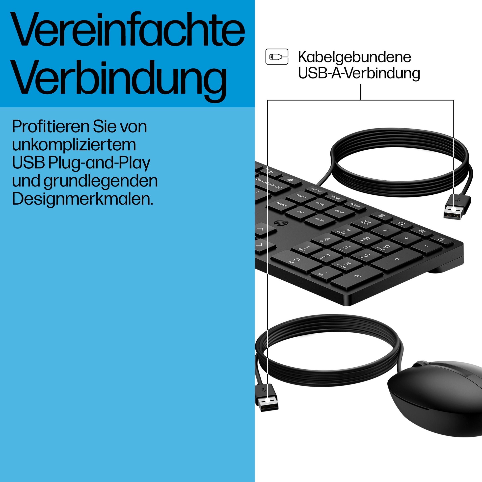 HP 320MK – Tastatur- und Maus-Set – kabelgebunden – USB – schwarz