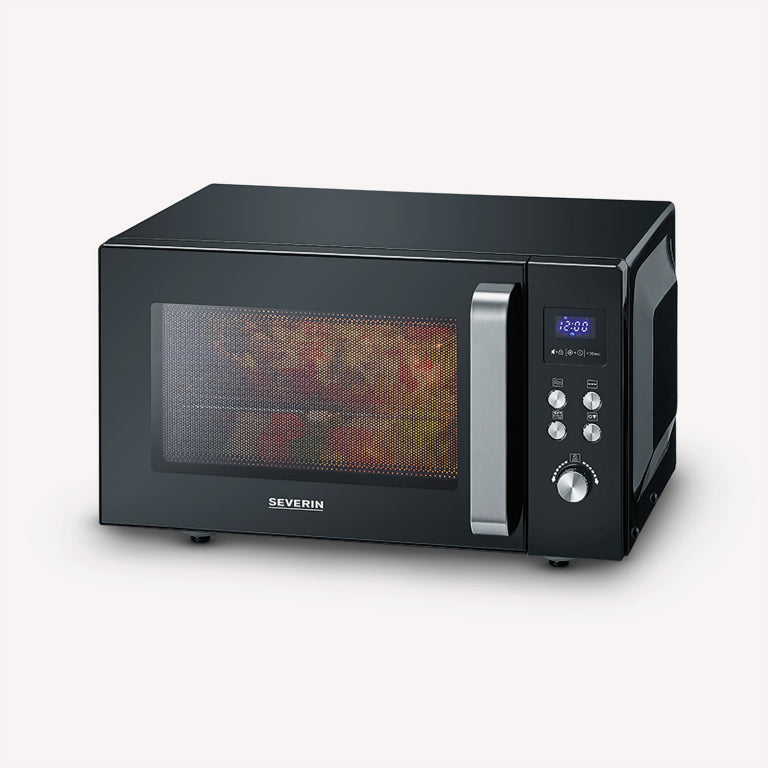 Severin Grill-Mikrowelle MW7763 – 25 l, Grill, 900 W – Schwarz/Edelstahl