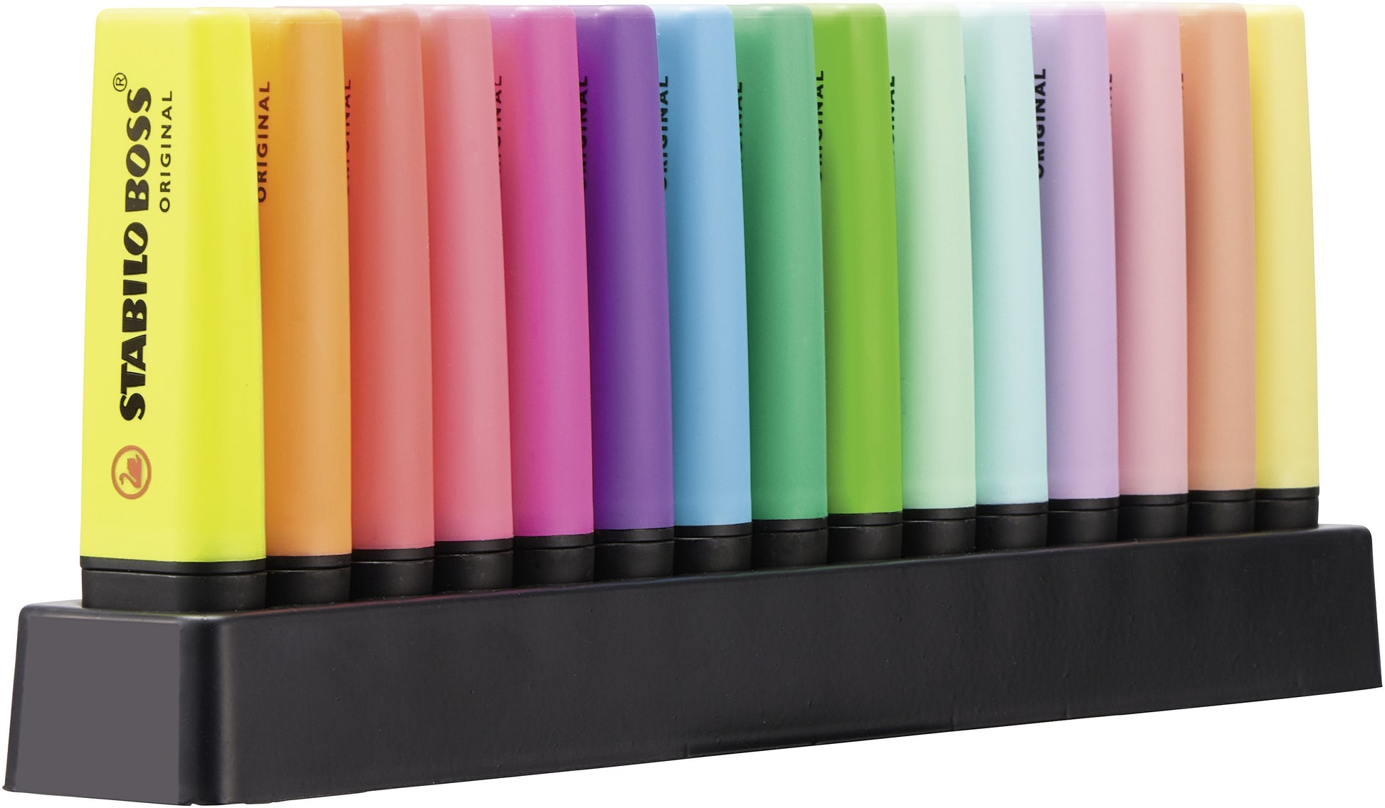 STABILO BOSS Original Textmarker Desktop Set 15 Farben – Keilspitze, 2–5 mm, nachfüllbar