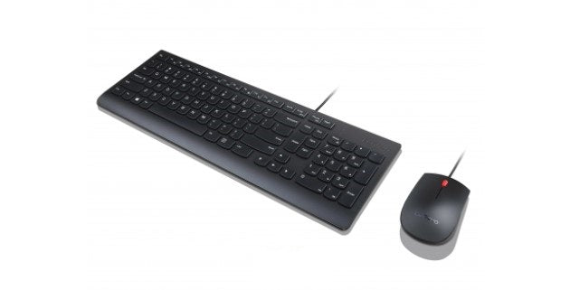 Lenovo Tastatur-Maus-Set – kabelgebunden, USB – QWERTY (LT) – schwarz