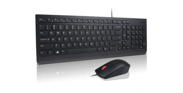 Lenovo Tastatur-Maus-Set – kabelgebunden, USB – QWERTY (LT) – schwarz