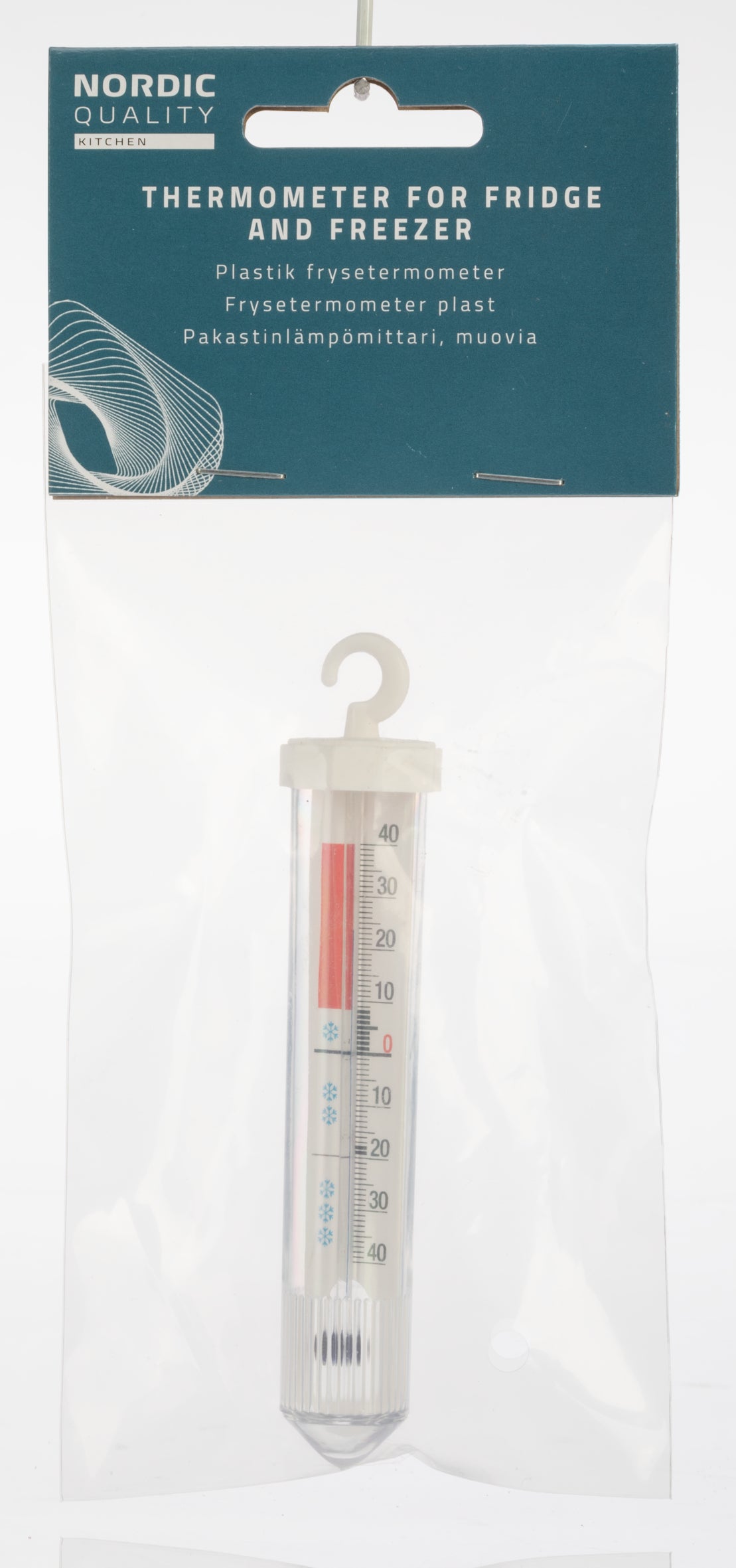 Nordic Quality Thermometer, analog, −30 °C bis +40 °C, weiss, für Kühl- und Gefrierschränke