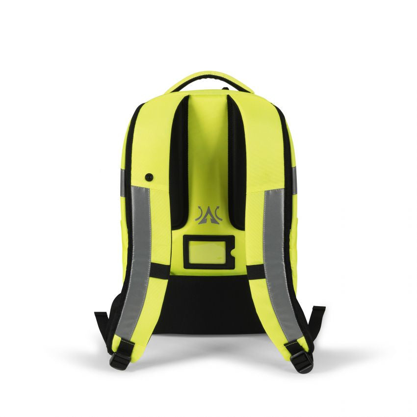 DICOTA HI-VIS P20471-01 – Freizeit-Rucksack – 25 l, rPET, gelb, Reflexstreifen