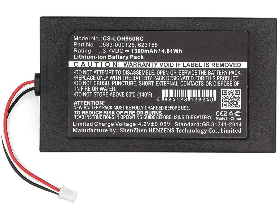 CoreParts Akku für Fernbedienung – für 915-000257, 915-000260, Elite, u. a., 3,7 V 1300 mAh (4,81 Wh)