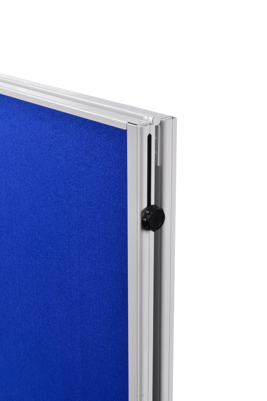 Legamaster Moderationswand – Filz, mit Rollen, doppelseitig – 120 × 150 cm – Blau, Alurahmen