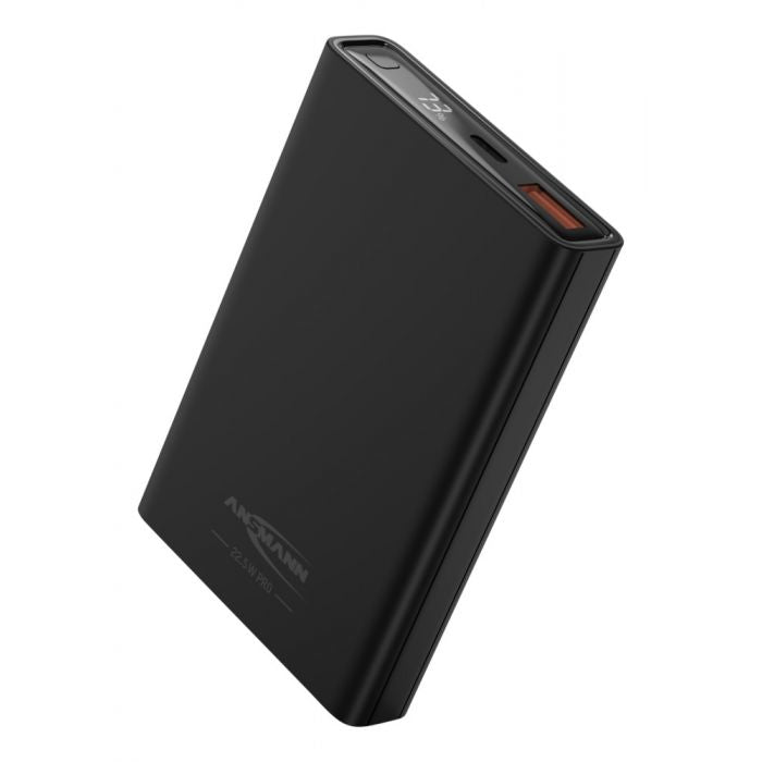 Ansmann PB222PD Powerbank 10'000 mAh – 22,5 W PD, 1× USB-C, 1× USB-A, schwarz
