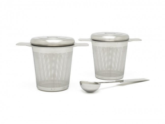 Bredemeijer Teesieb, Edelstahl, mit Masslöffel, 2 Stk., Silber