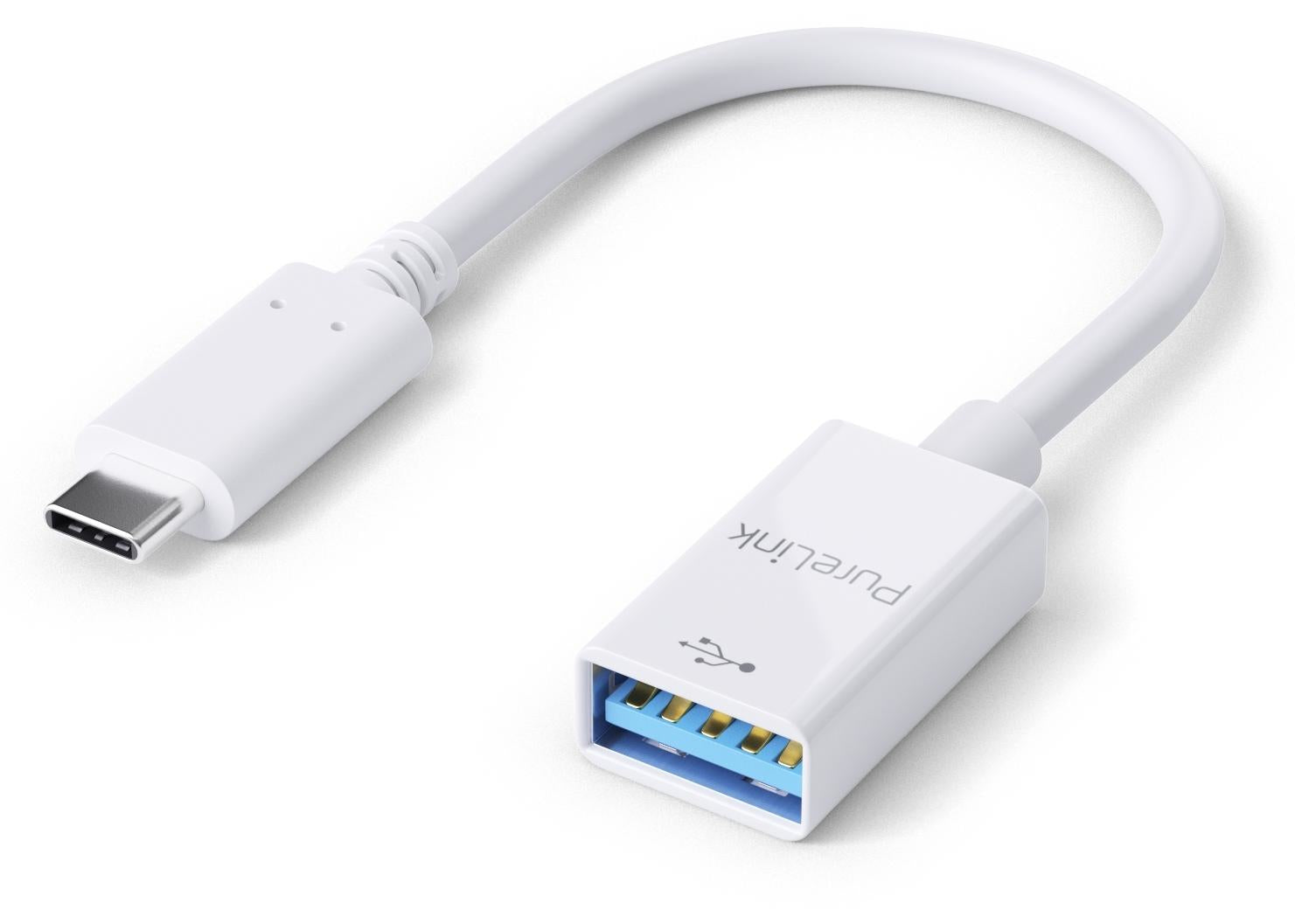 PureLink IS230 Adapter USB-C zu USB-A – USB 3.2 Gen 1 (5 Gbit/s), 0,1 m, PD 60 W, Weiss