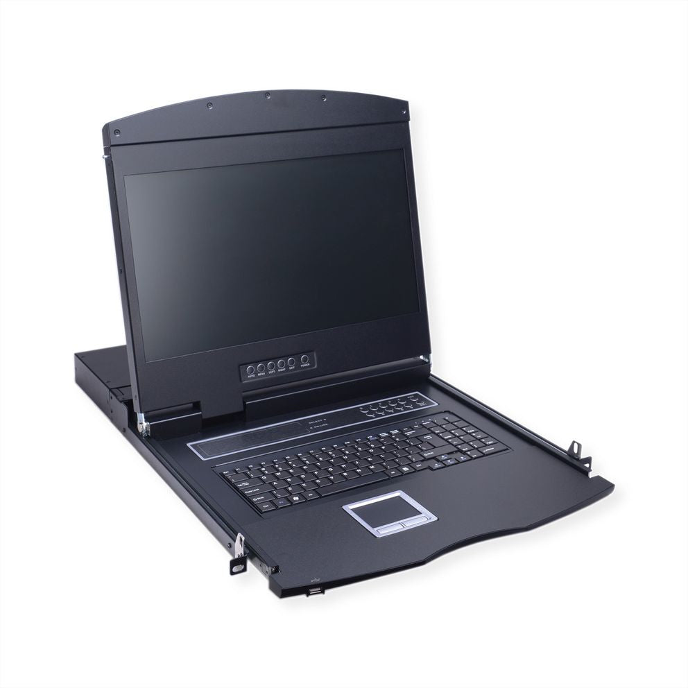 VALUE 17" Rack-LCD-Konsole – 1280 × 1024, 8-Port KVM, DE-Layout – 1U