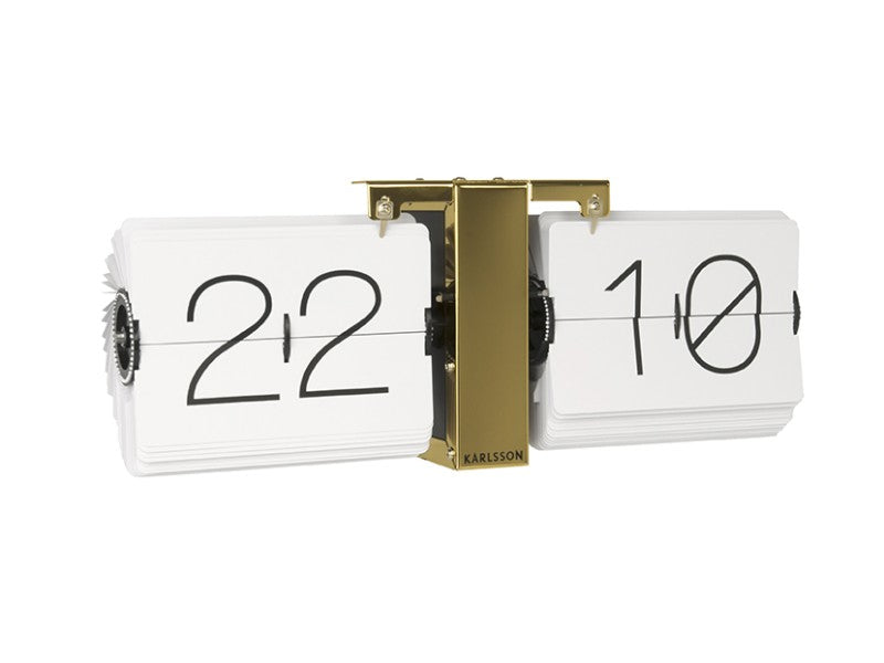 Karlsson Digitale Wanduhr – 14 × 36 × 8,5 cm, Weiss, Metall