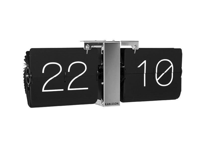 Karlsson Digitale Wanduhr No Case – 14 × 36 × 8,5 cm, Schwarz, Metall