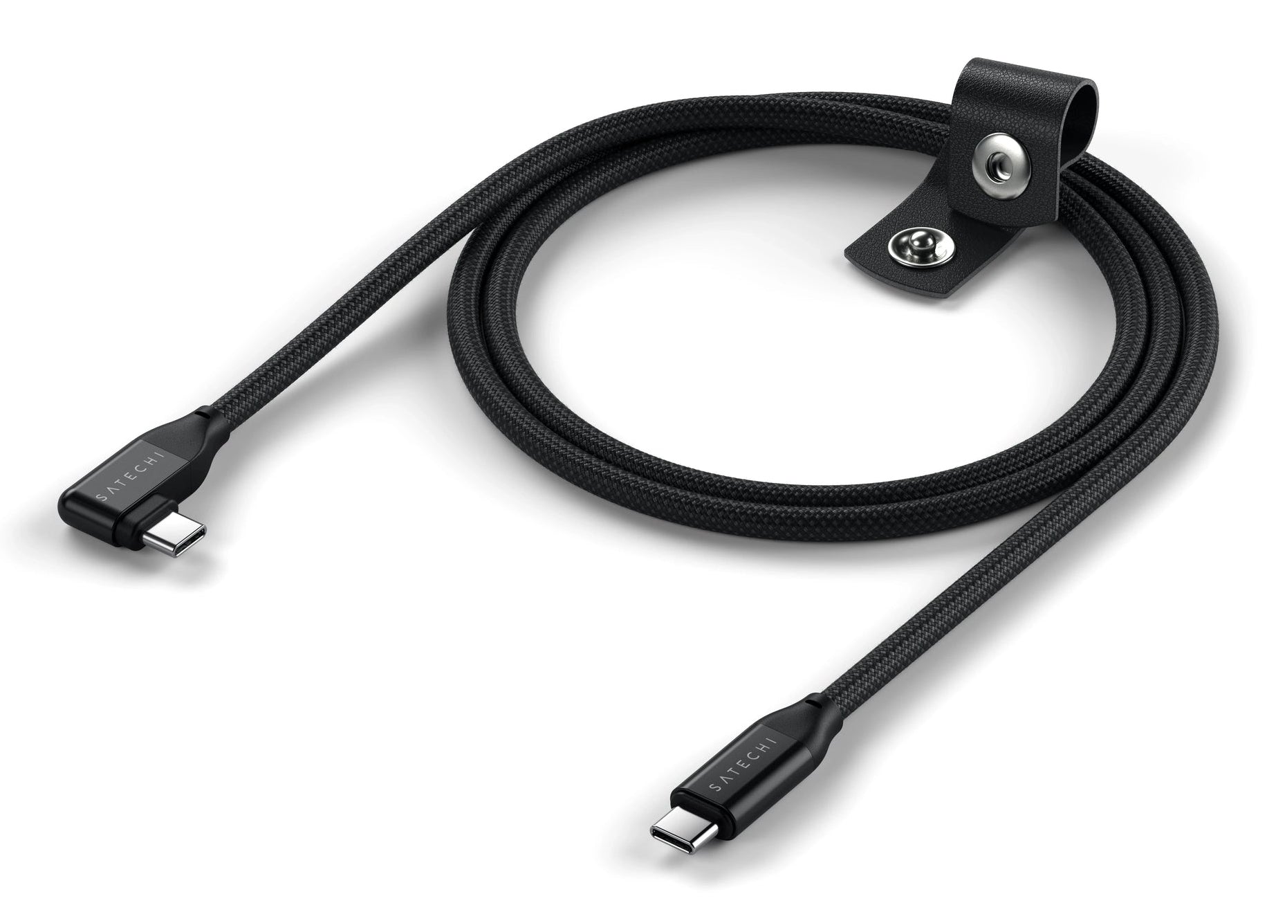 Satechi USB-C auf USB-C Kabel – USB4 20 Gbit/s – 1 m – Abgewinkelt – Schwarz
