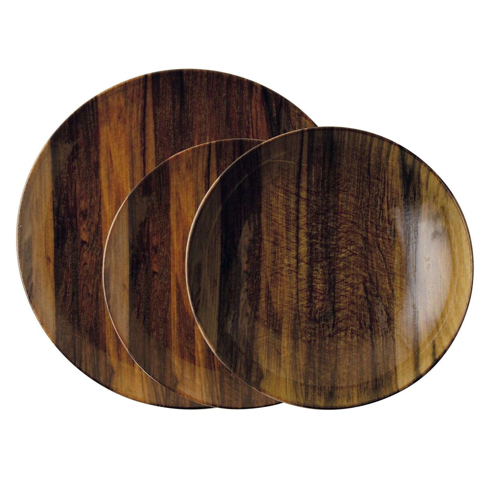 Arthur Krupp Essteller Wood Essence – 12er Set, Porzellan, Braun, spülmaschinenfest, mikrowellengeeignet